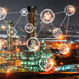 Computer generated visual data over power plant